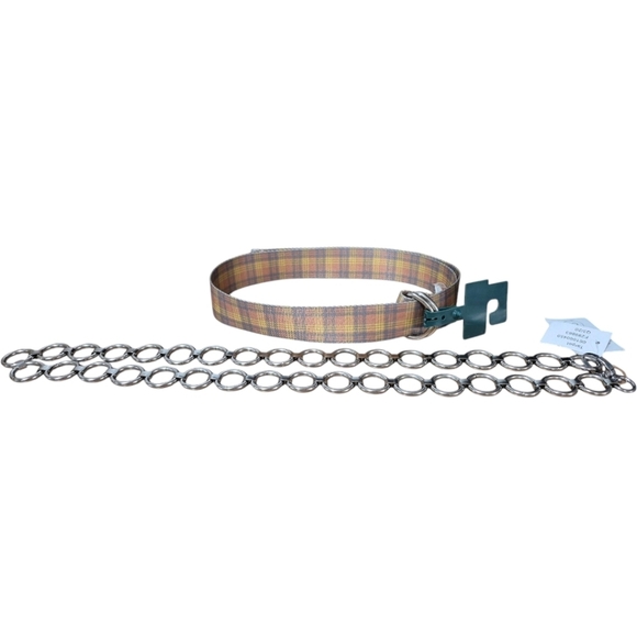 Two Wild Fable Belts Steal and Orange Plaid Size Sm - Picture 2 of 3